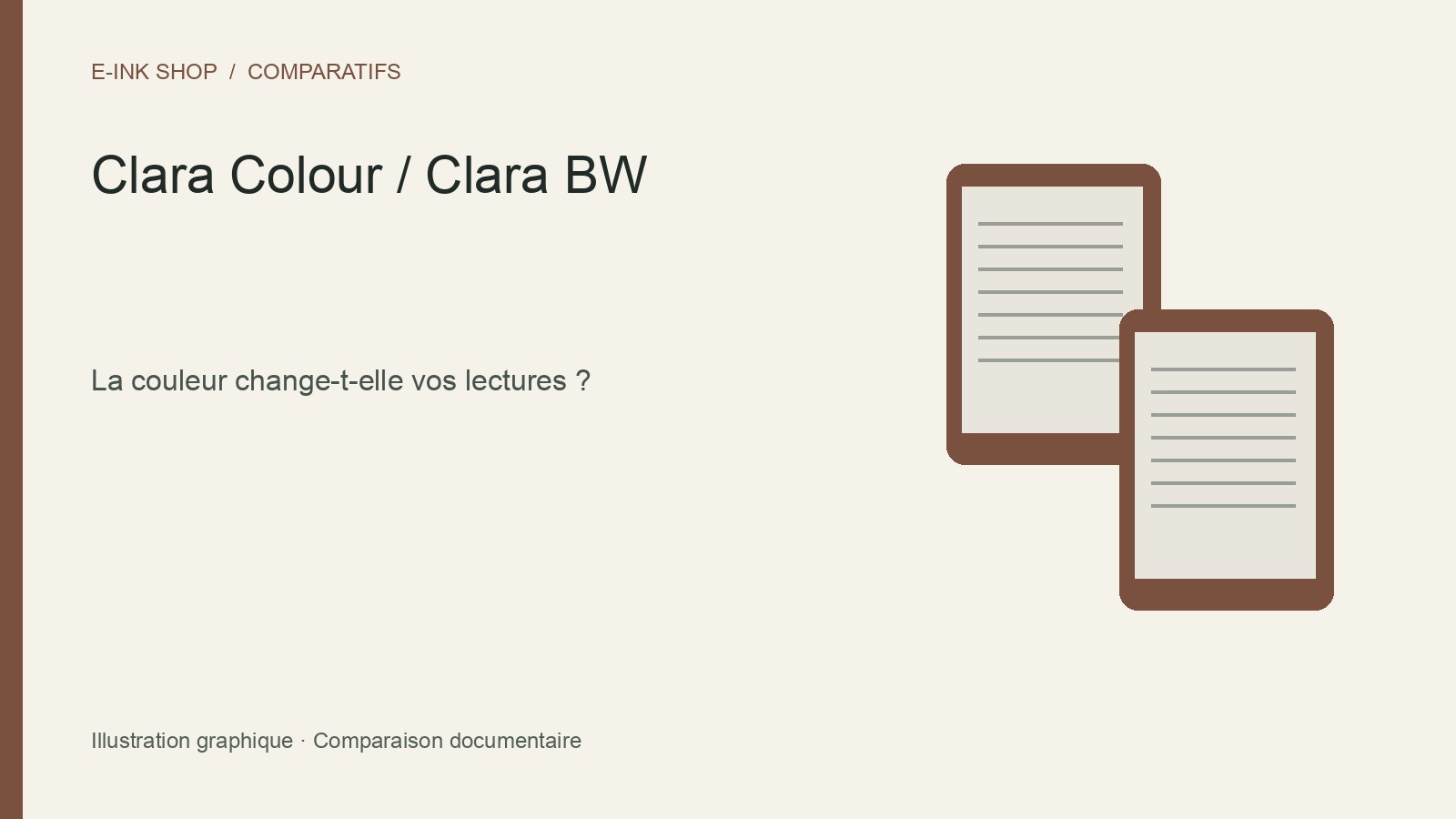 Comparatif Kobo Clara Colour et Kobo Clara BW — illustration graphique